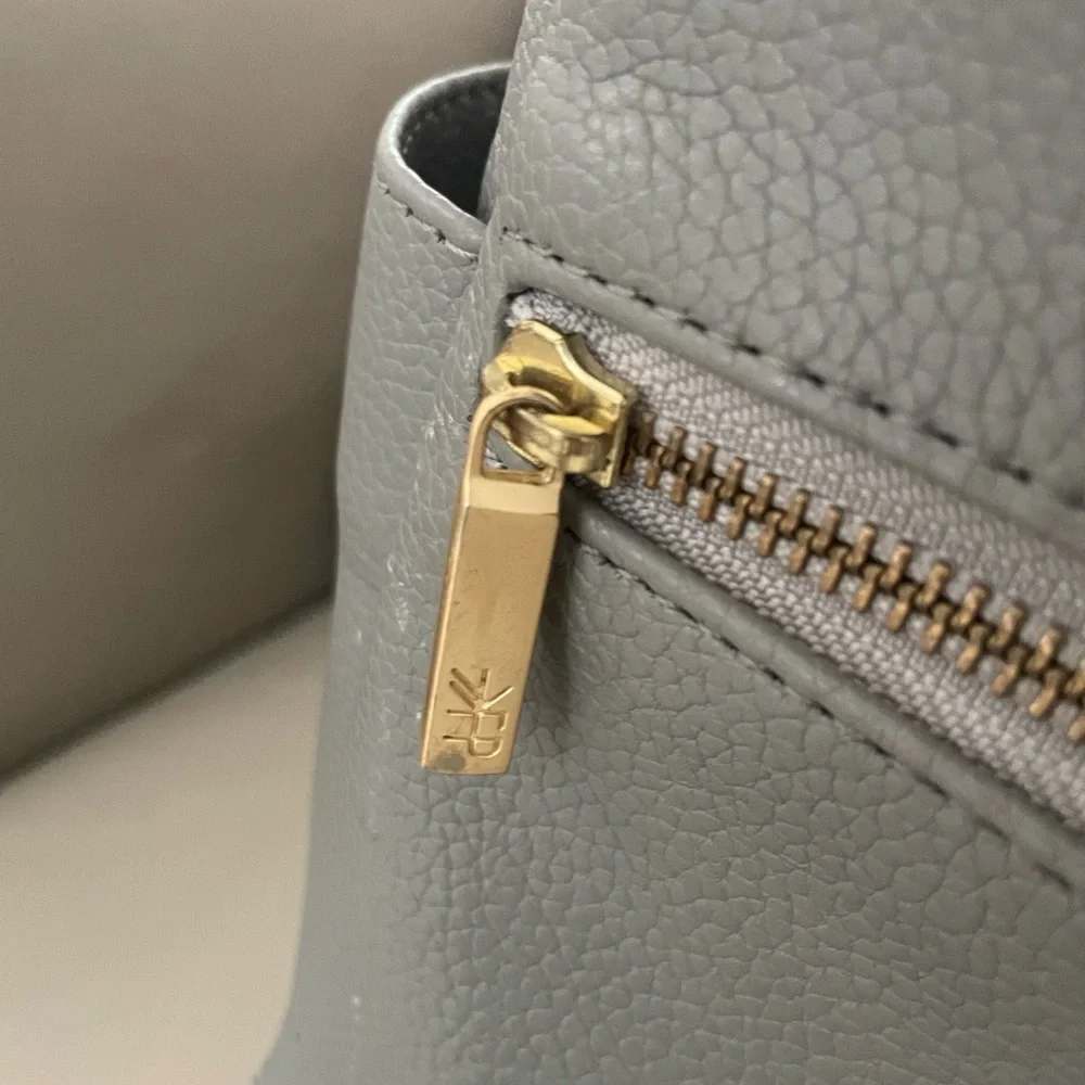 Freshly Picked Gray Diaper Bag Backpack with Gold Accents